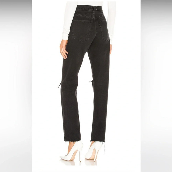 NWT AGOLDE Cherie High Rise Straight Punk Distress Jeans - Picture 3 of 9